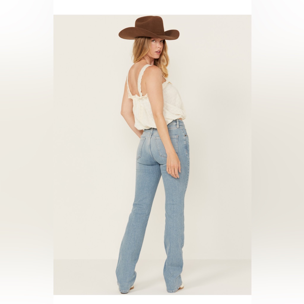 Womens Skye Light Wash High Rise Bootcut Comfort Stretch Denim Jeans Womens Skye Light Wash High Rise Bootcut Comfort Stretch Denim Jeans
